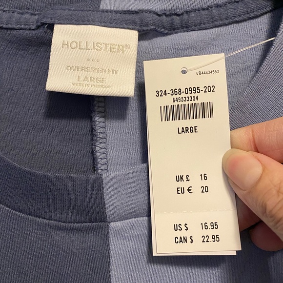 Hollister Oversized Fit Spliced Short Sleeve Tee Size Large - Picture 3 of 3